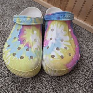 Crocs Clogs Womens 14 Mens 13 Tie Dye Pastel Rainbow Slip On Shoes  Comfort